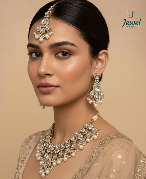Chandrakala Jadau Kundan Necklace Set