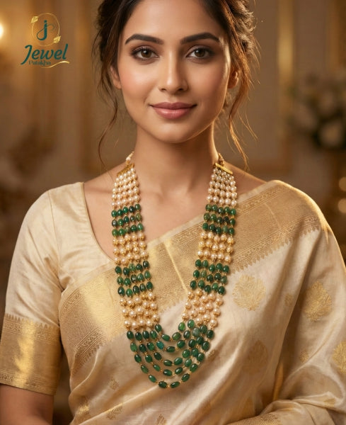 Emerald Pearl Royale Layered Necklace