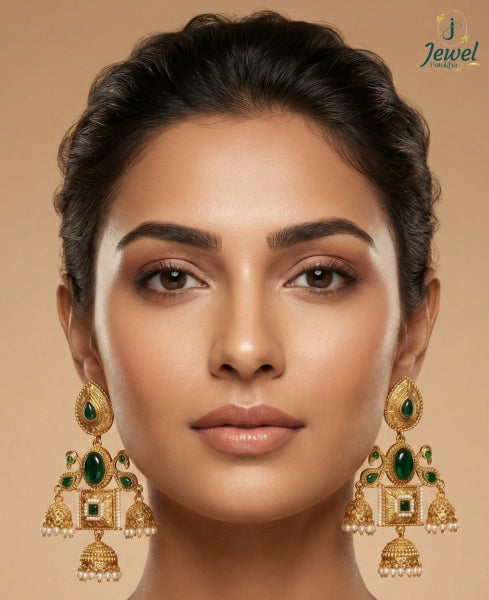 Kashmiri Noor Jhumka Earrings