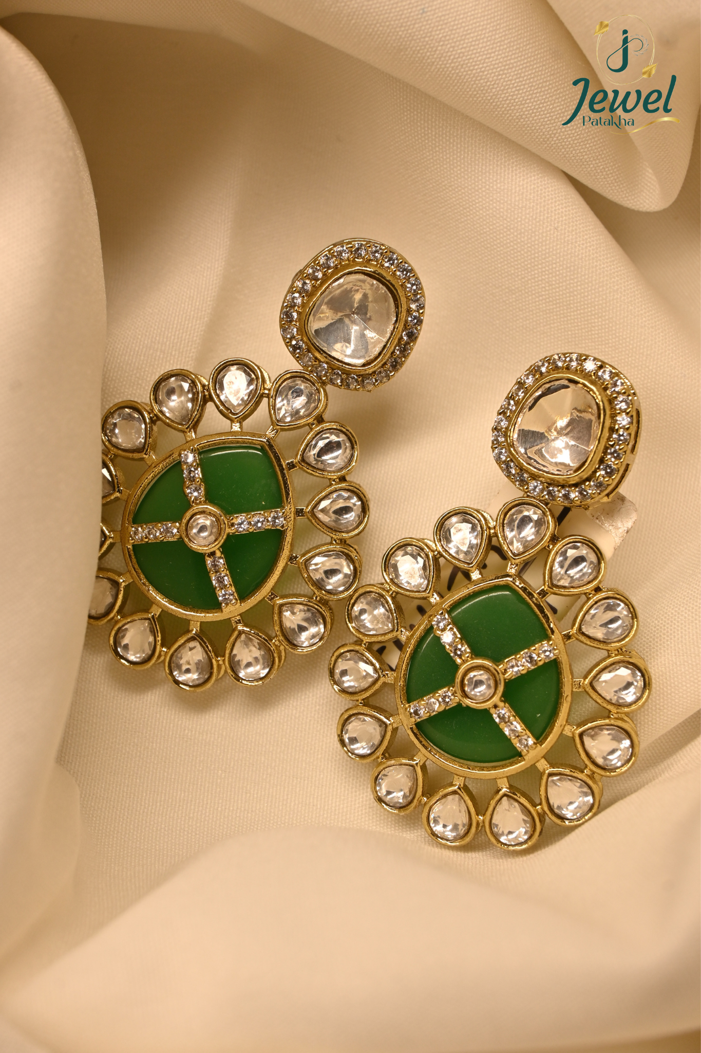 Raani Chakra Kundan Statement Earrings