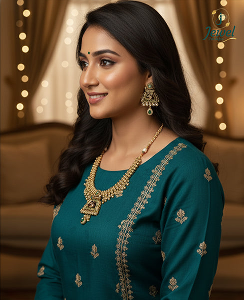 Rajwada Antique Kundan Necklace Set