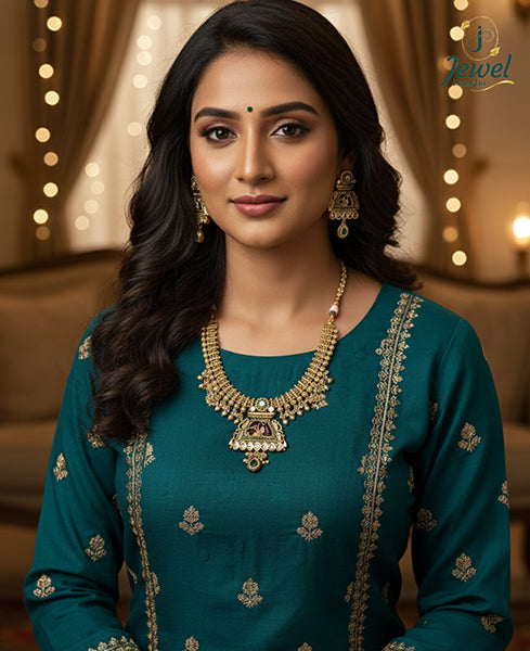 Rajwada Antique Kundan Necklace Set