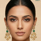 Antique Gold with Emerald Green & Clear Kundan Accents