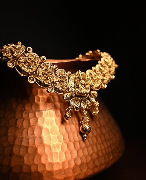 Antique Temple Lakshmi Gold Necklace