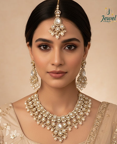 Chandrakala Jadau Kundan Necklace Set