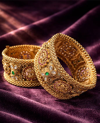 Royal Emerald Ruby Polki Bangles