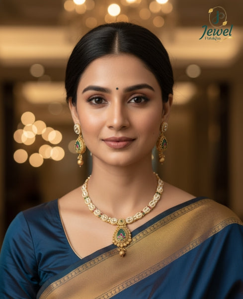 Emerald Kundan Heritage Necklace Set