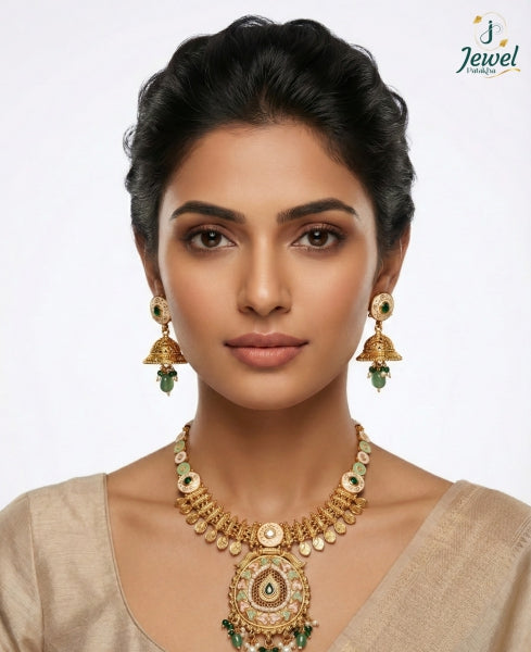 Emerald Malachite Heirloom Necklace Set