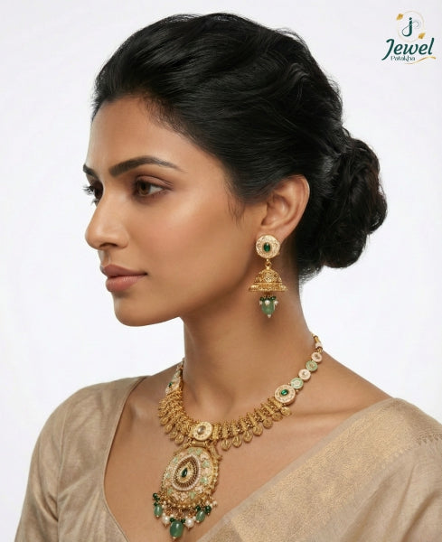 Emerald Malachite Heirloom Necklace Set