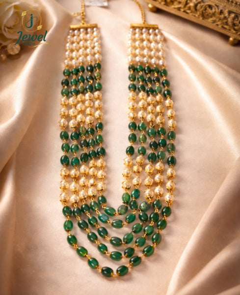 Emerald Pearl Royale Layered Necklace