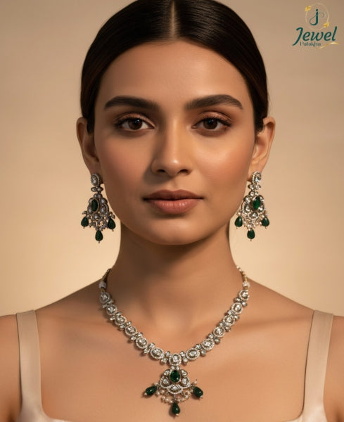 Emerald Radiance Diamond-Finish Necklace Set