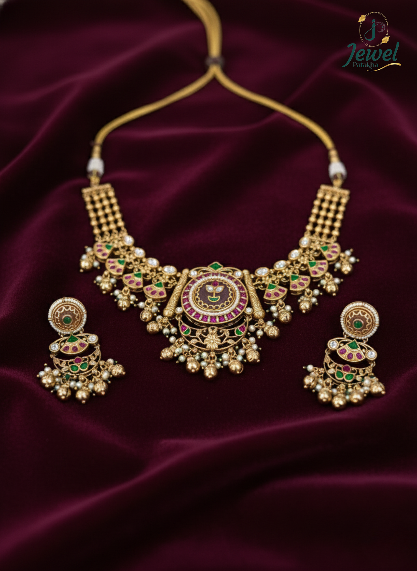 Rajkumari Peacock Kundan Necklace Set