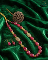 Gulnaar Ruby Beaded Necklace Set