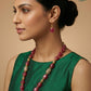 Gulnaar Ruby Beaded Necklace Set