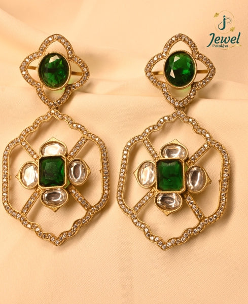 Imperial Green Kundan Drops