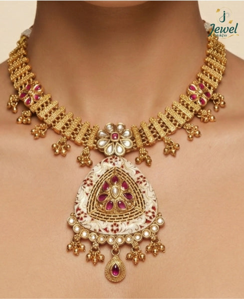 Kamalika Antique Kundan Necklace Set