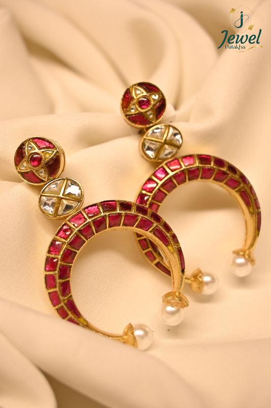 Raani Crescent Kundan Earrings