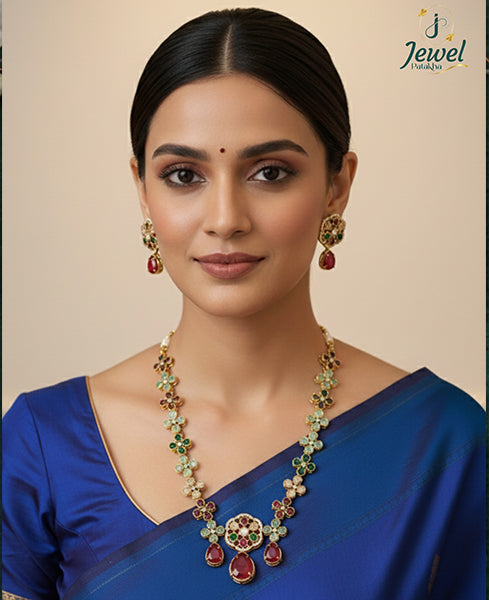 Navratna Ruby Bloom Necklace