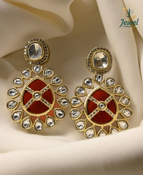 Raani Chakra Kundan Statement Earrings