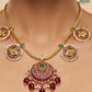 Rajkumari Ruby Peacock Necklace Set