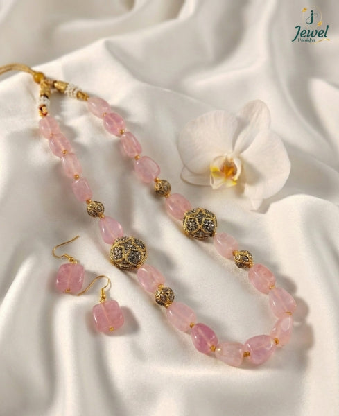 Rosé Gulab Beaded Necklace Set