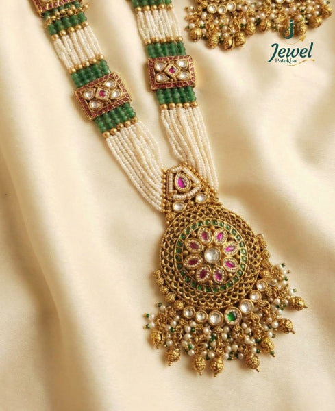 Royal Navratna Pearl Rani Haar Set