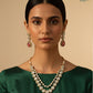 Royal Polki Teardrop Necklace Set with Ruby Drops