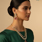 Royal Polki Teardrop Necklace Set with Ruby Drops