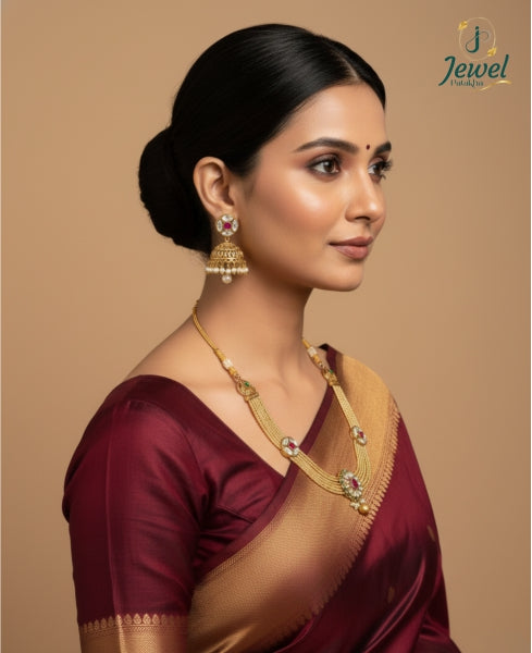 Ruby Kundan Necklace Set