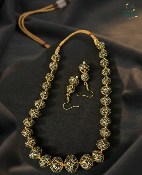 Taj Black Beaded Statement Necklace