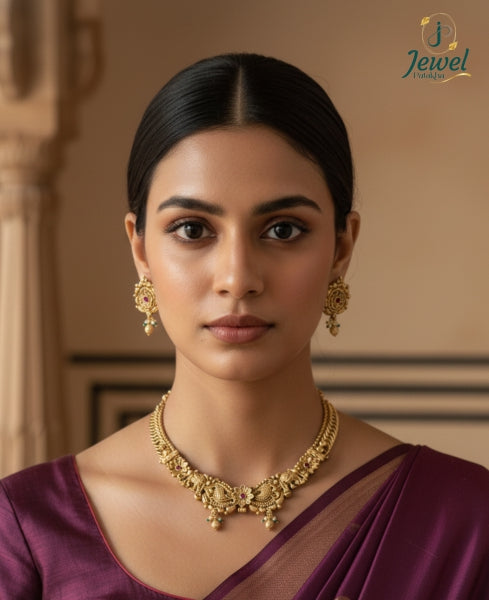 Virasat Ruby Gold Necklace Set