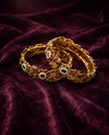Rajwadi Floral Kundan Bangles