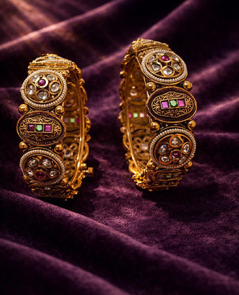 Royal Kundan Heritage Bangles Set